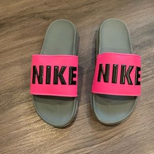 Hot Pink Nike slides